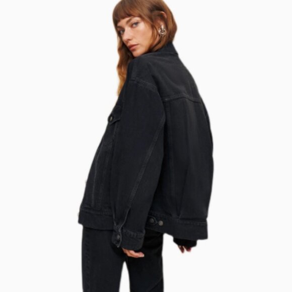 reformation Vintage jacket with loose black denim coat - Picture 4 of 4